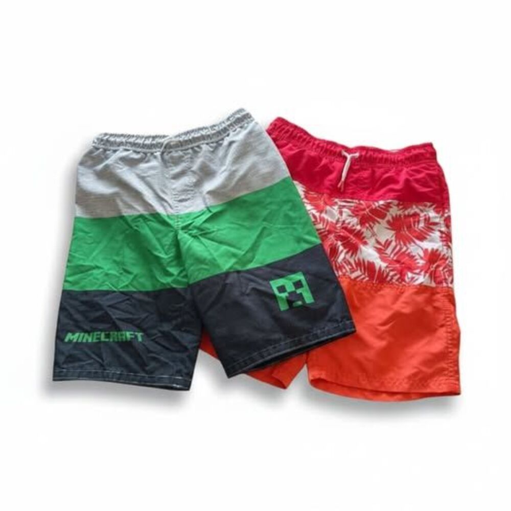 Big Boys Large Swim Trunks Lot Mindcraft Cat & Jack Multi